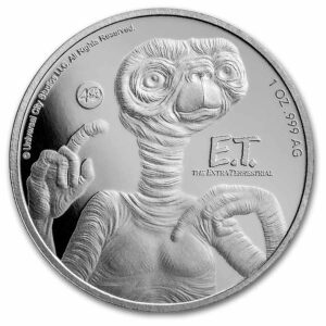 Moneda de plata de E.T. reverso