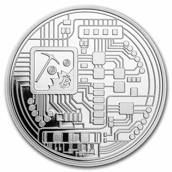 Bitcoin moneda de plata reverso