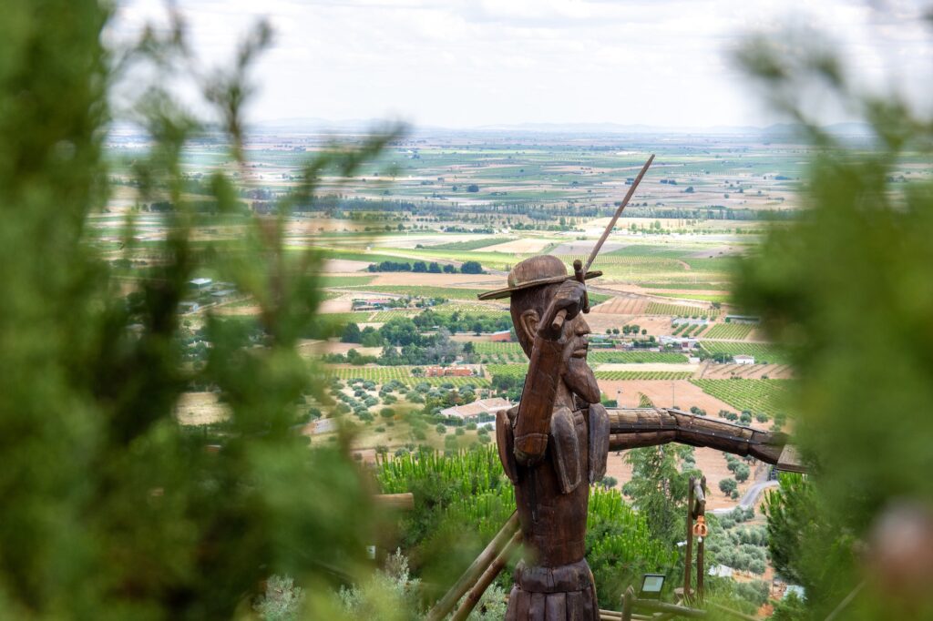 Giant wooden statue of Don Quixote of La Mancha