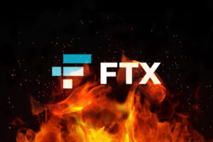 Logo de FTX en llamas