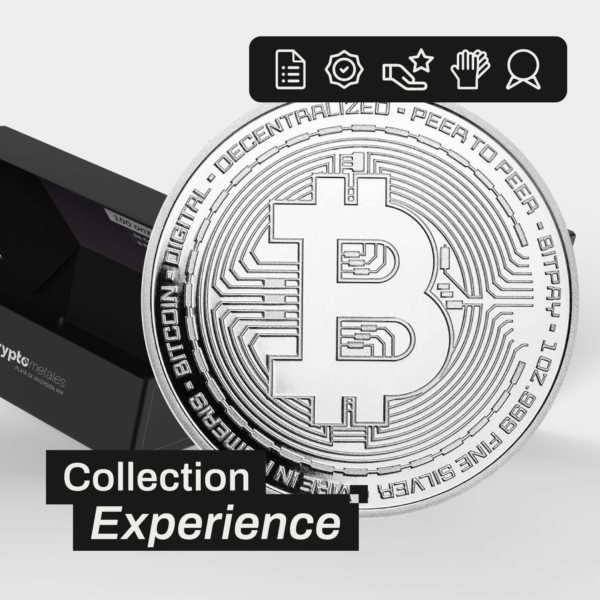 Bitcoin moneda de plata de coleccion
