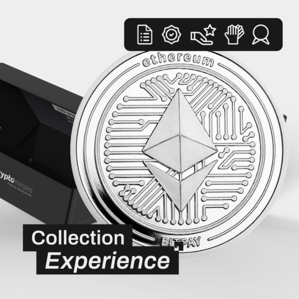 Moneda de plata Ethereum experiencia de colección.