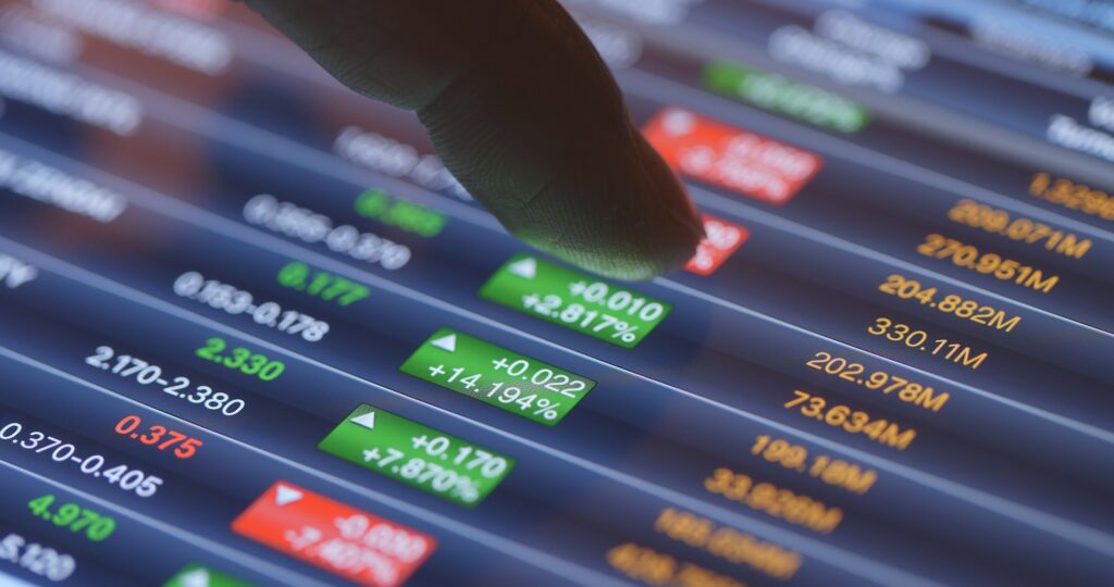 Study the stock market data on the screen