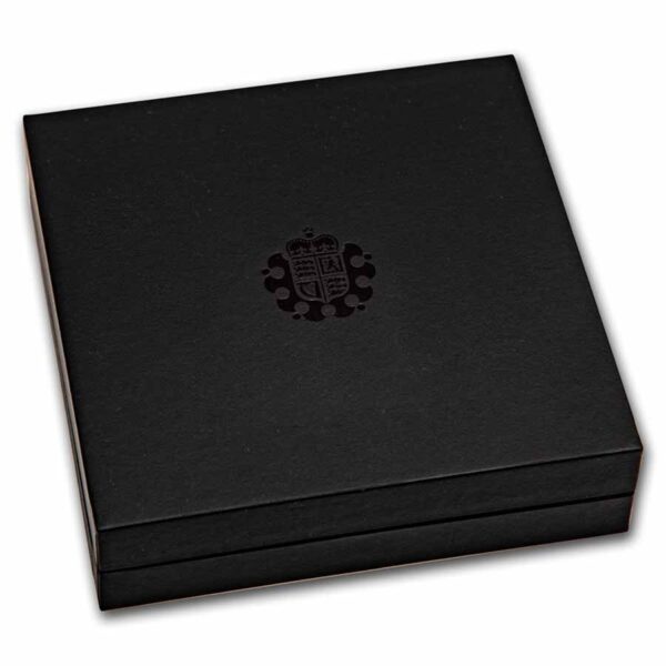 Caja negra con el símbolo de las 4 escuelas de magia de Harry Potter.