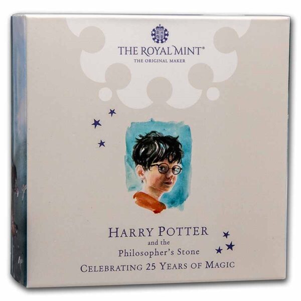 Packaging con la ilustración a color de Harry Potter.