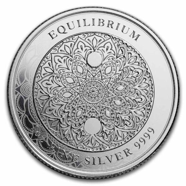 Mandalas en plata pura. Moneda de la serie Equilibrium.