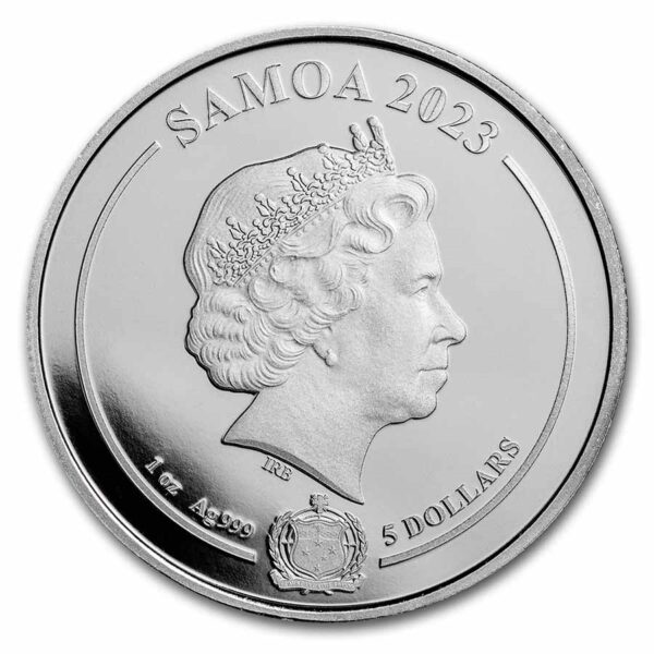 Superman moneda de plata licenciada por DC COMICS 2023, moneda de curso legal en Samoa, efigie de Elizabeth II.