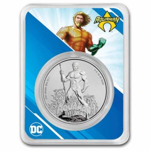 Aquaman moneda de plata licenciada por DC COMICS.