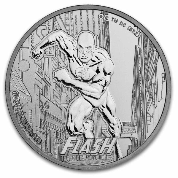 Flash moneda de plata licenciada por DC COMICS 2023.
