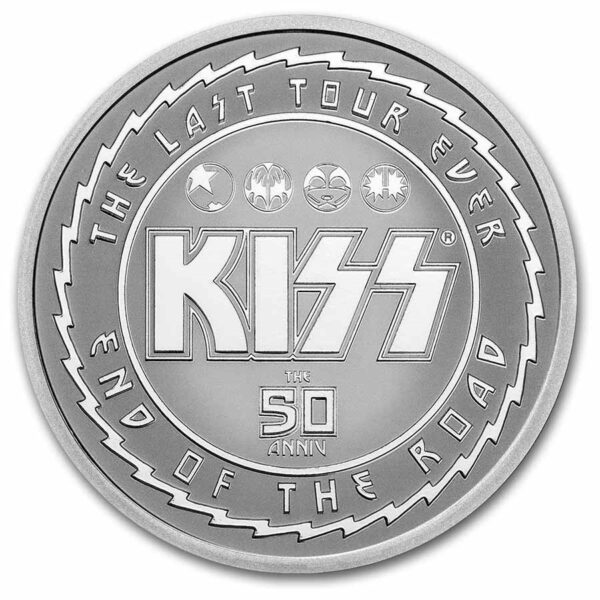 Moneda de plata KISS 50 aniversario