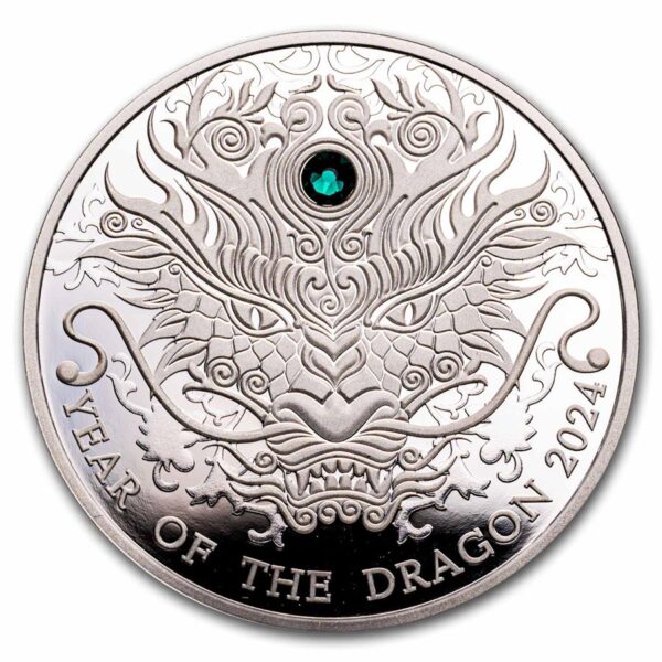 Moneda de plata Año del Dragón 2024