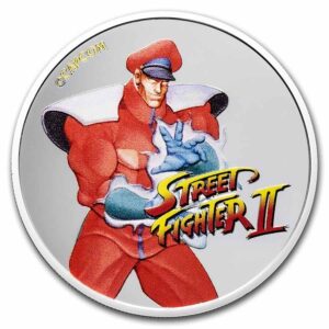 Bison Street Fighter II moneda de plata licenciada por Capcom.