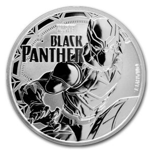 Black Phanter moneda de plata, con licencia Marvel.