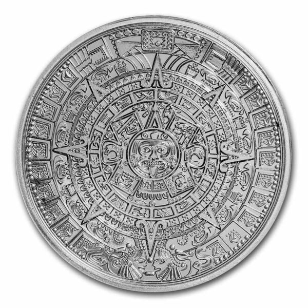Calendario azteca moneda de plata.