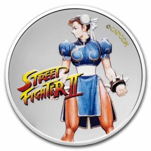 Chun Li Moneda de plata Street Fighter II licenciada por Capcom.