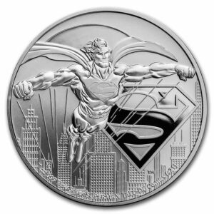 Moneda de plata Superman con logo y licencia DC COMICS