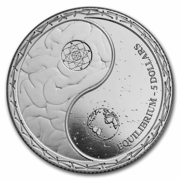 Moneda de plata Ying Yang.
