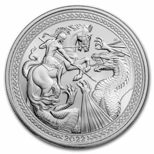 Saint George and the dragon moneda de plata