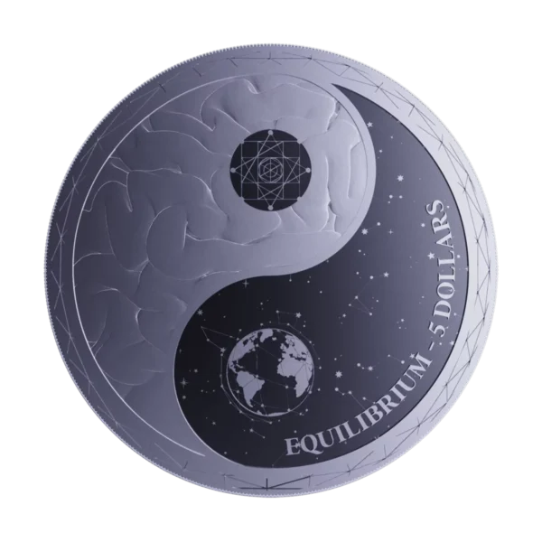 Ying Yang moneda de plata.