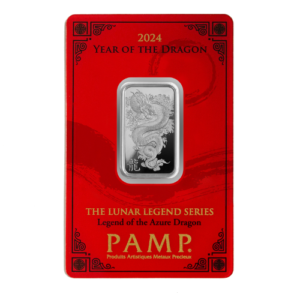 10 gramos pamp barra de plata, temática año del dragón 2024