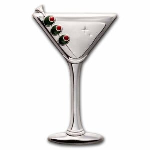 Martini cocktail moneda de plata
