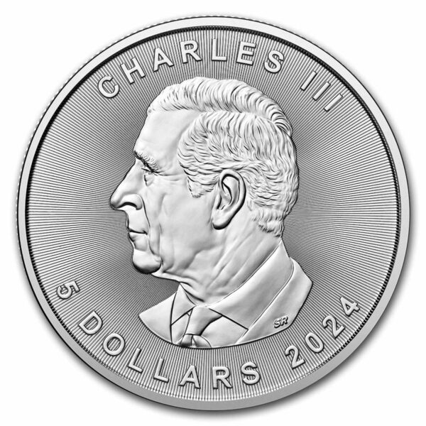 moneda de plata hojas de arce 2024