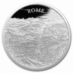 moneda de plata roma vistas de ciudad 2022