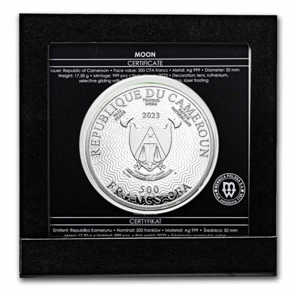 La luna moneda de plata silver moon 2023 cameroon edicion limitada