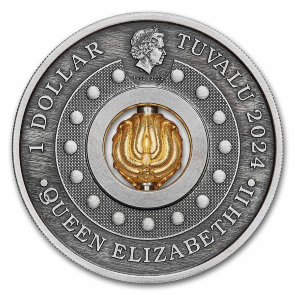 año del dragon 2024 moneda de plata rotativa acabado antiguo