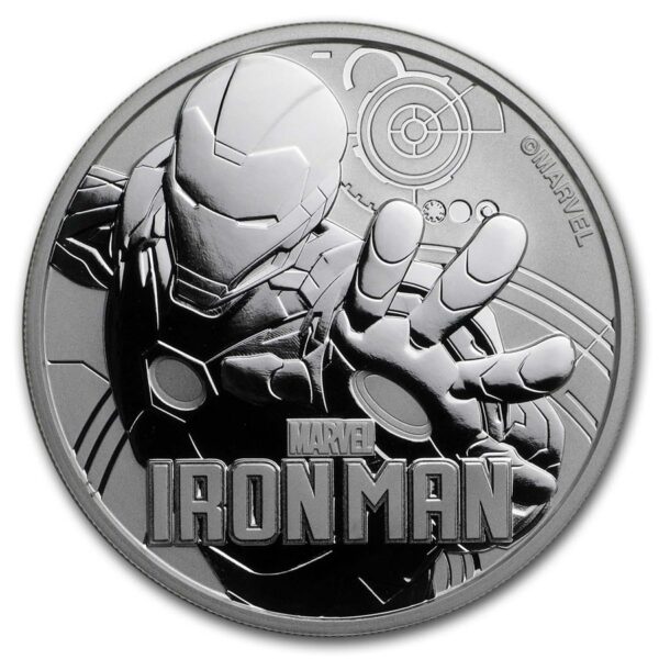 moneda de plata iron man