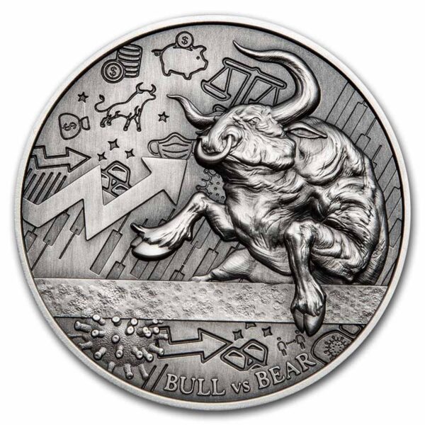 bull vs bear moneda de plata