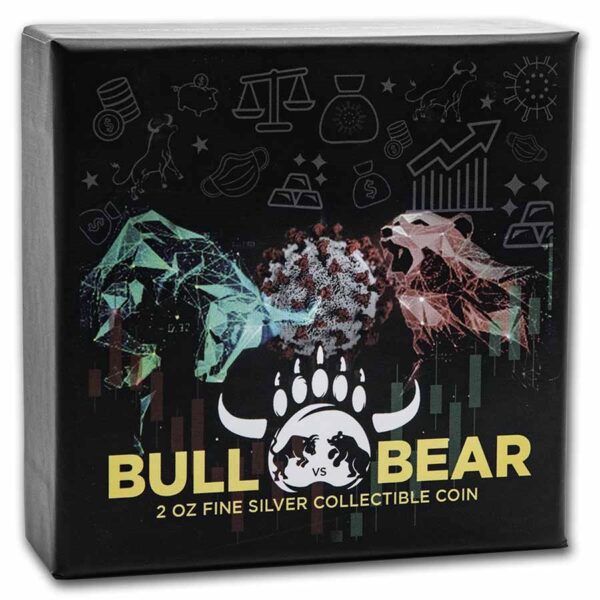 packaging moneda de plata bull vs bear