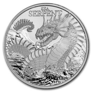 serpiente de mar criaturas míticas moneda de plata