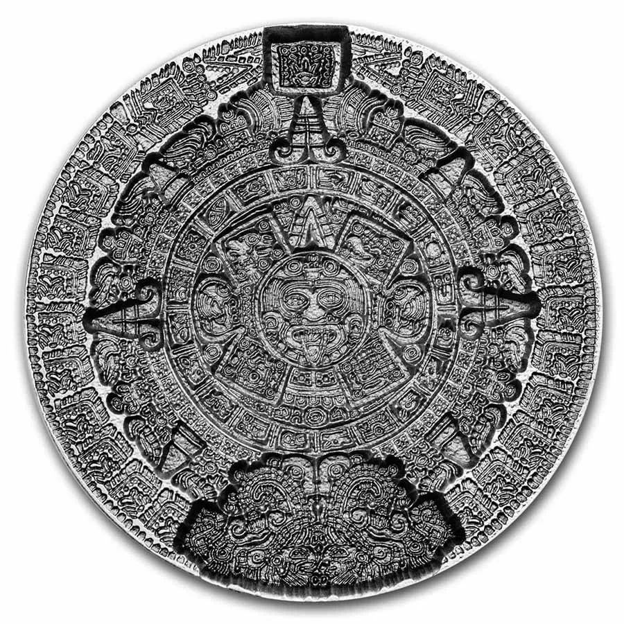 calendario azteca en plata 2 onzas stackeable