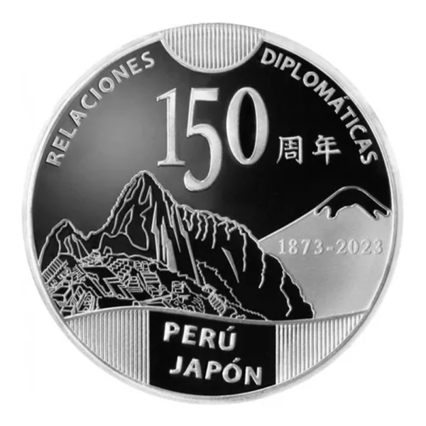 150 ANIVERSARIO DE LAS RELACIONES DIPLOMÁTICAS ENTRE PERÚ Y JAPÓN MONEDA DE PLATA