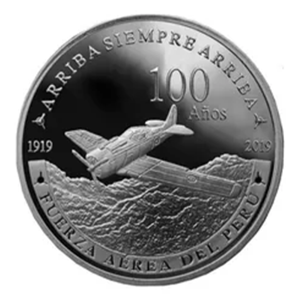 CENTENARIO DE LA FUERZA AEREA DEL PERU MONEDA DE PLATA