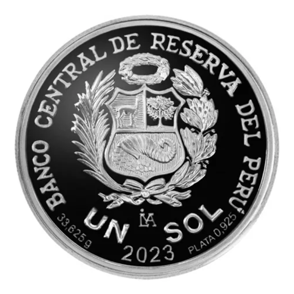 MONEDA DE PLATA 150 ANIVERSARIO DE LAS RELACIONES DIPLOMÁTICAS ENTRE PERÚ Y JAPÓN