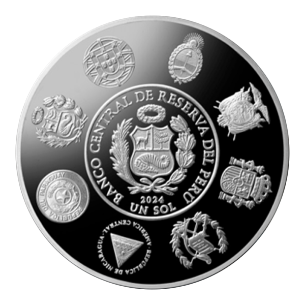 MONEDA DE PLATA PERU XIII SERIE IBEROAMERICANA CAPITALES AMERICANAS