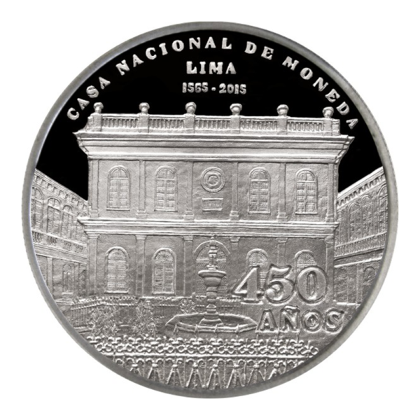 Moneda de plata 450 años de la creacion de la casa nacional de moneda