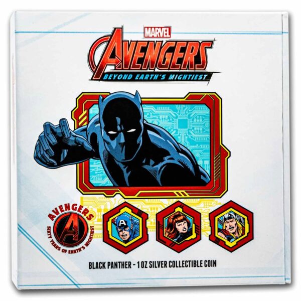 Moneda de plata Black Panther - Colección Avengers 60 años