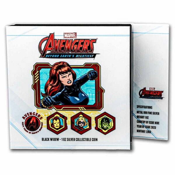 Moneda de plata Black Widow - Colección Avengers 60 años