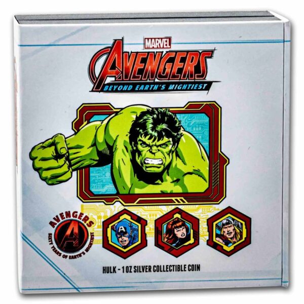 Moneda de plata Hulk - Colección Avengers 60 años