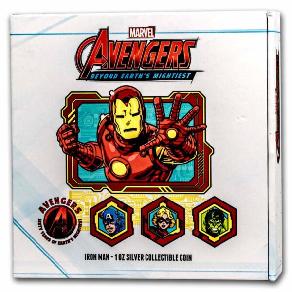 Moneda de plata Iron Man - Colección Avengers 60 años