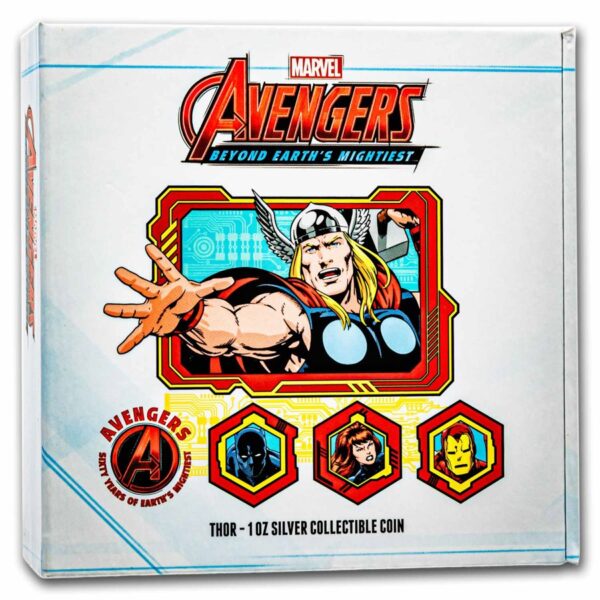 Moneda de plata Thor - Colección Avengers 60 años