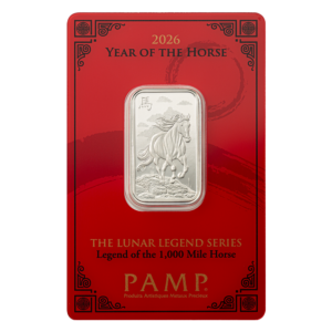 año del caballo barra de plata 10 gramos pamp