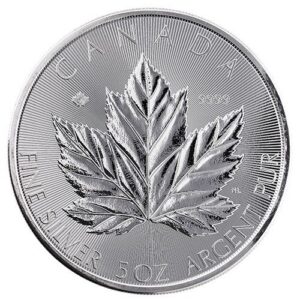 hoja de arce 2026 moneda de plata 5 onzas